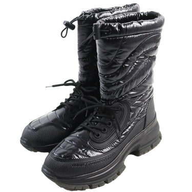 LOUIS VUITTON boots Nylon, Rubber black 2054 lines mens 7 Used Authentic